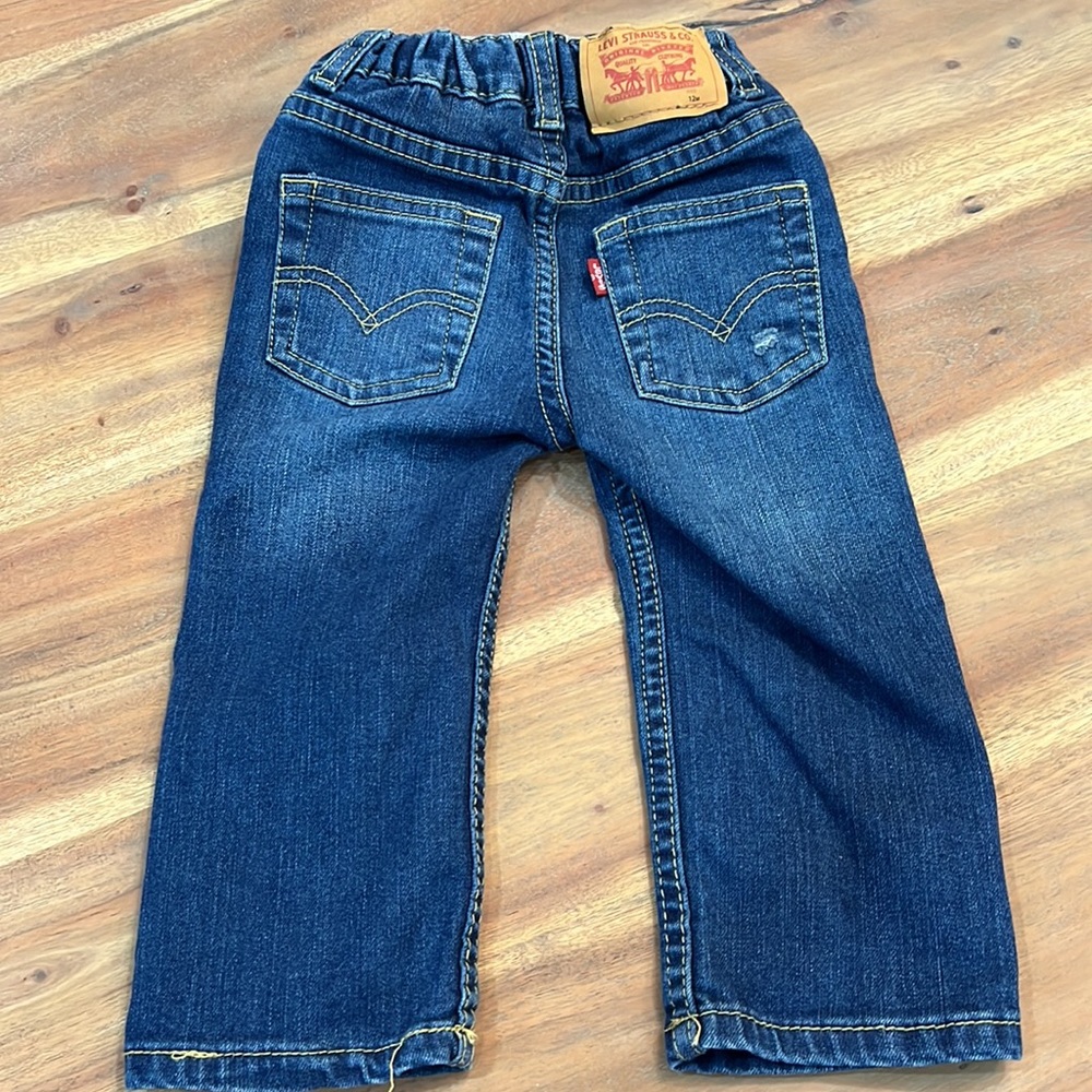 Baby Levi’s Murphy Pull On Jeans 12 month EUC distressed